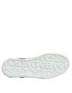 Black Leather Logo Portofino Sneaker Shoes
