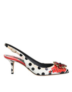 Multicolor Crystal Heels Slingback Shoes