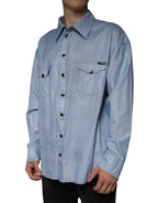 Light Blue Cotton Button Down Casual Shirt