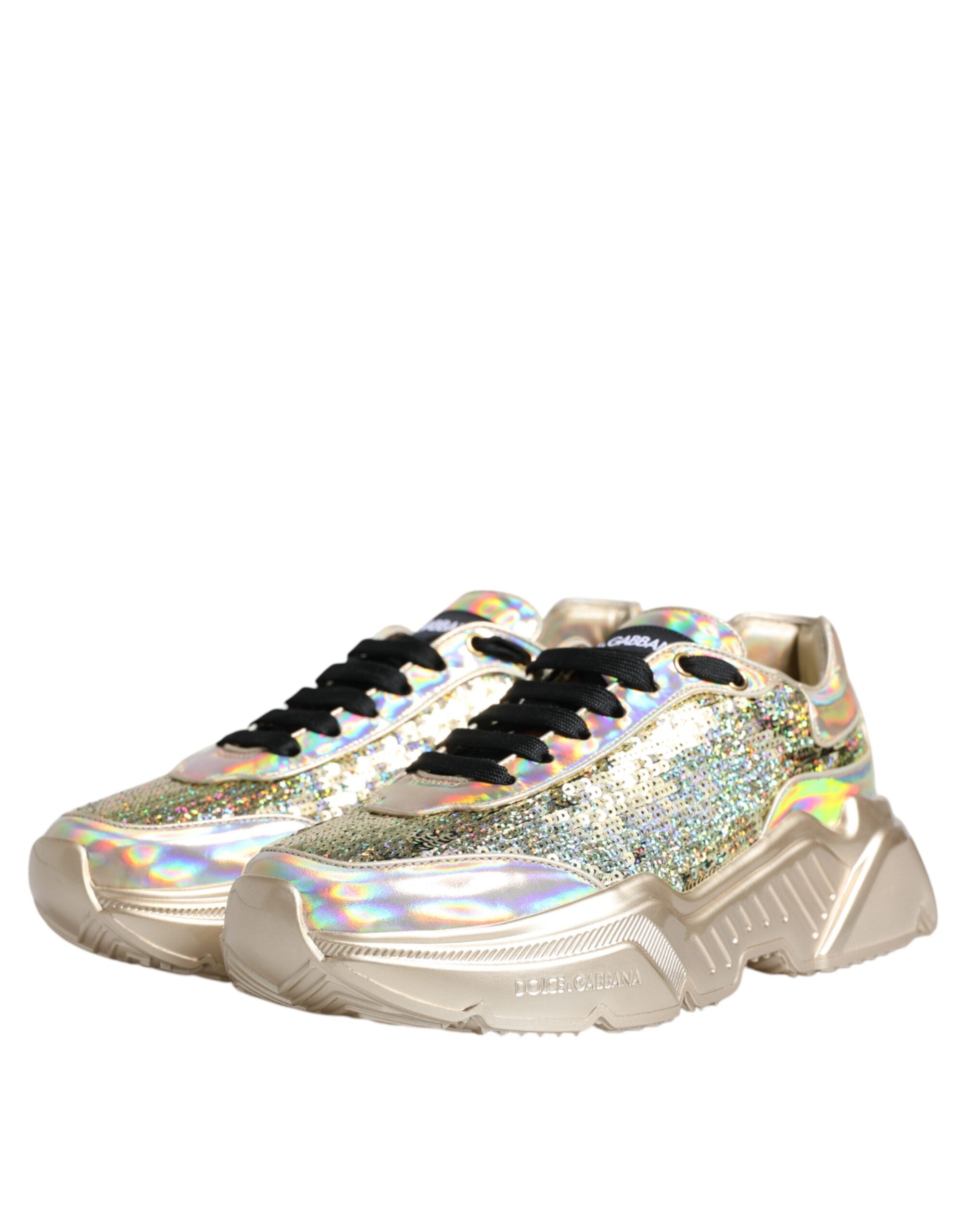Gold Sequin Iridiscent Daymaster Sneakers Shoes