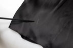 Black Satin Long Sleeves Wrap Sheath Mini Dress