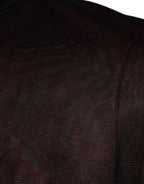 Maroon Polyester Crew Neck Pullover Sweater