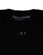 Black Crown Heart Crew Neck Pullover Sweater