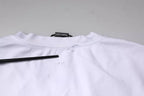 White Graphic Print Cotton Crew Neck T-shirt