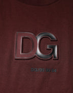 Maroon DG Logo Cotton Crew Neck T-shirt