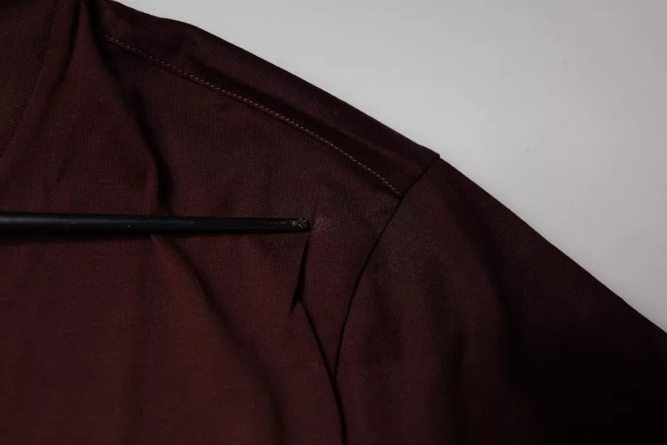 Maroon DG Logo Cotton Crew Neck T-shirt