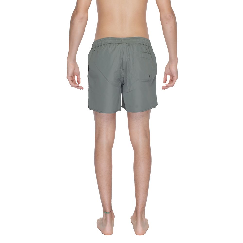 Green Polyester Swim Shorts