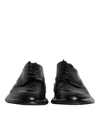 Black Leather Derby Wingtip Formal Shoes