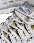 White Trigreca Barocco Print Low Top Sneakers Shoes