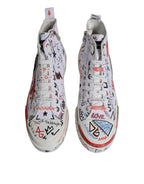 White Portofino Graffiti High Top Men Sneakers Shoes