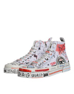 White Portofino Graffiti High Top Men Sneakers Shoes