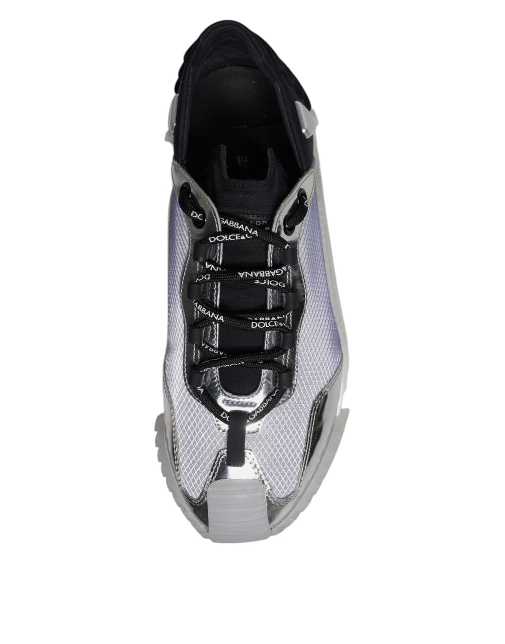 Silver Black Nylon NS1 Low Top Sneakers Shoes