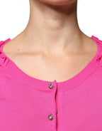 Pink Wool Button Down Cardigan Sweater