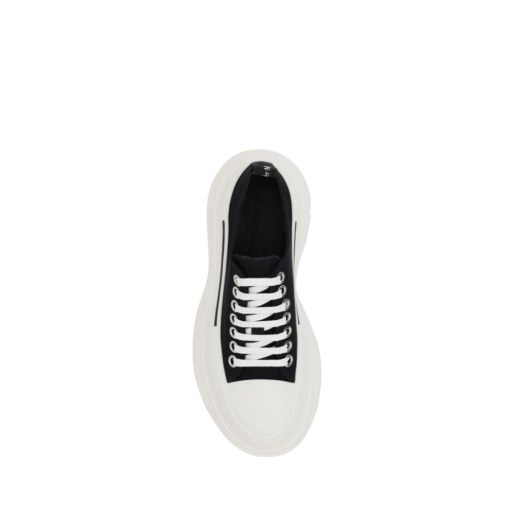 Black Cotton Chunky Sneakers