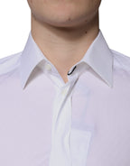 White Cotton Long Sleeve GOLD Dress Shirt