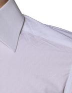 White Cotton Long Sleeve GOLD Dress Shirt