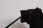 Black Silk Mesh Sock Style Boots Shoes