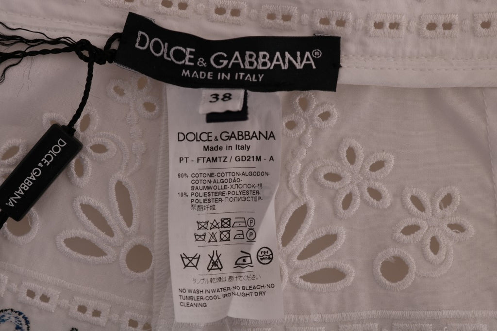 Mulicolor Majolica Cutout Capri Pants