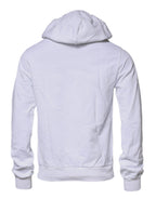 White Logo Hooded Pullover Sweatshirt Sweater
