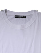 White Cotton Crew Neck Short Sleeves T-shirt