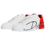 White Red Portofino Low Top Sneakers Shoes