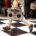 Silver Retro Radio Boombox Limited Edition Handmade Wood Bag