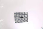 White Blue Silk Bowtie Leather Belt Gift Box Set