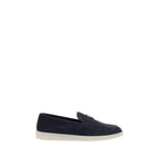 Blue Calf Leather Bos Taurus Slip-On Loafers