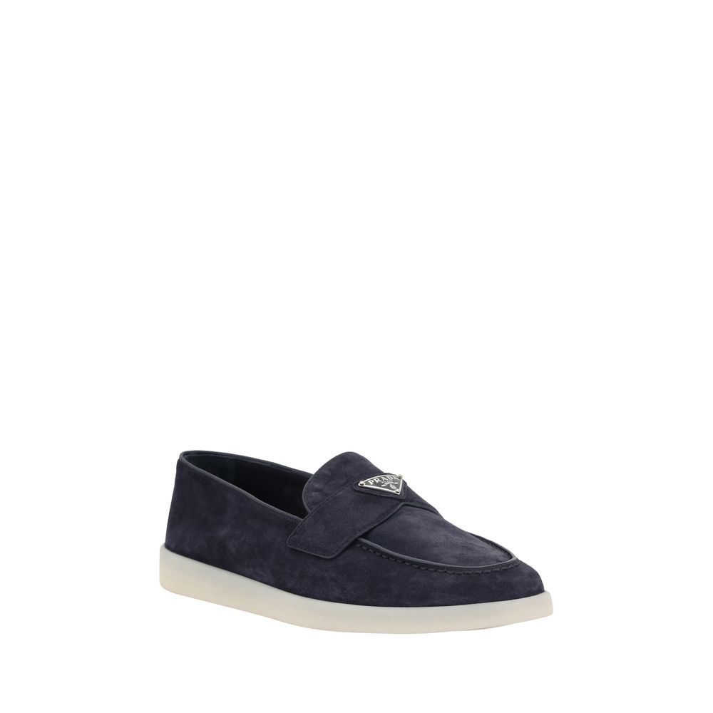 Blue Calf Leather Bos Taurus Slip-On Loafers