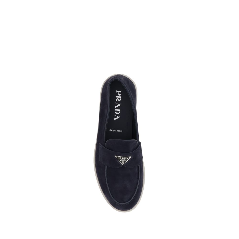 Blue Calf Leather Bos Taurus Slip-On Loafers