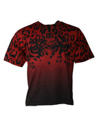 Red Leopard Cotton Short Sleeves T-shirt