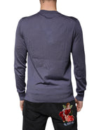 Gray Cashmere V-neck Men Pullover Sweater