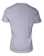 White Logo Print Cotton Crew Neck T-shirt