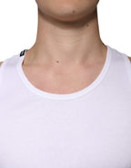White Cotton Sleeveless Round Neck Tank T-shirt