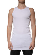 White Cotton Sleeveless Round Neck Tank T-shirt
