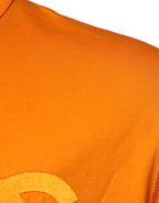 Orange Logo Cotton Crew Neck T-shirt