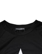Black Logo Print Cotton Crew Neck T-shirt