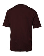 Brown Logo Print Cotton Crew Neck T-shirt