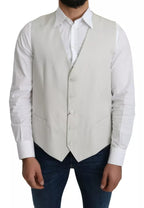 Off-White Cotton Silk Formal Coat Vest