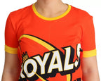 Orange Royals Print Round Neck T-shirt