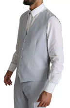 Light Blue SICILIA Wool 3 Piece Suit