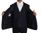 Blue Wool MARTINI Blazer Vest 2 Piece