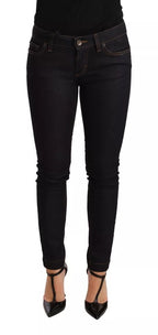 Blue Cotton Stretch Slim Fit Denim Jeans