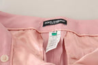Pink Wool Mid Waist Tapered Pants
