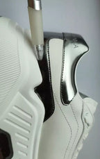 White Silver DAYMASTER Leather Sneakers Men Shoes