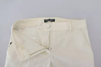 White High Waist Tapered Wool Pants