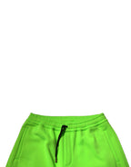 Green Patchwork Cargo Bermuda Shorts