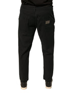 Black Logo Cotton Stretch Skinny Denim Jeans