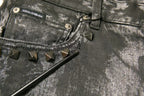 Gray Embellished Cotton Skinny Denim Jeans