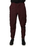 Bordeaux Cotton Cargo Jogger Sweatpants Pants